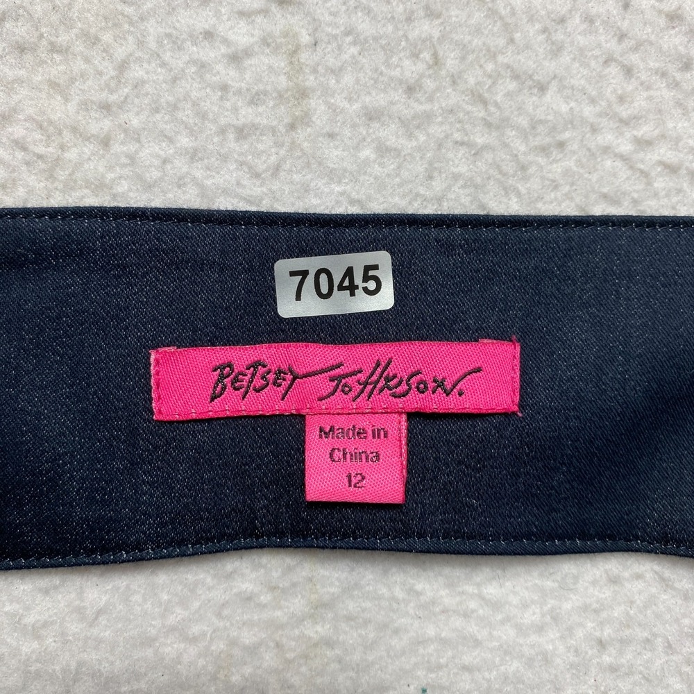 Betsey Johnson Dress Womens 12 Dark Navy Denim Studded Open Back Y2K - Picture 5 of 10